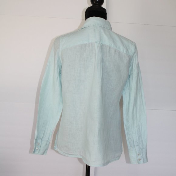 Talbots Irish Linen Button Down Blouse Size 10P - Picture 7 of 9